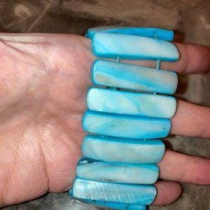 SOLID MOTHER Of PEARL 2.14 OZ UNIFORM/SMOOTH STRETCH BRACELET. HIGH QUALITY.7-8”